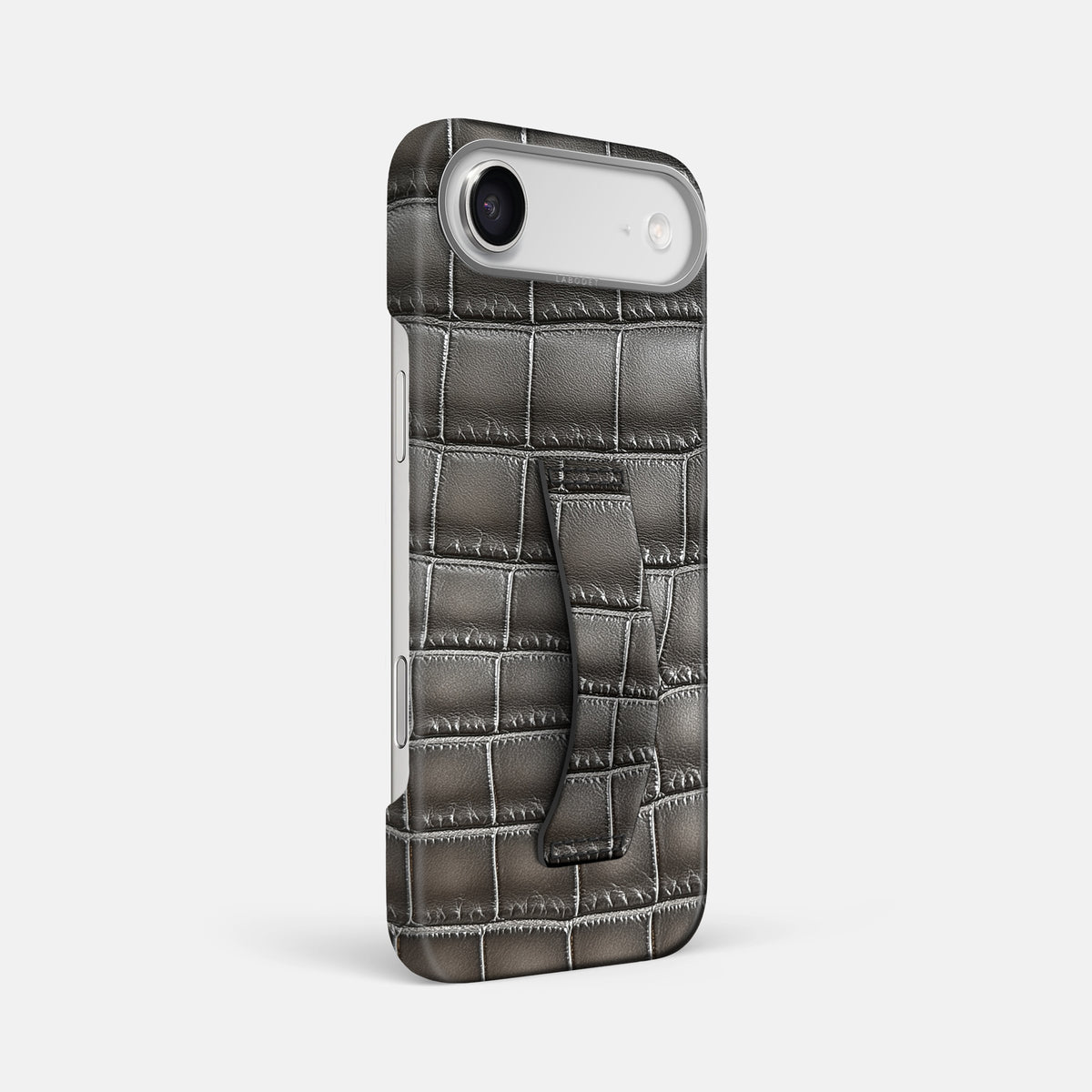 Finger Case For iPhone 17 Air In Patina Alligator -2 | Grey-Steel