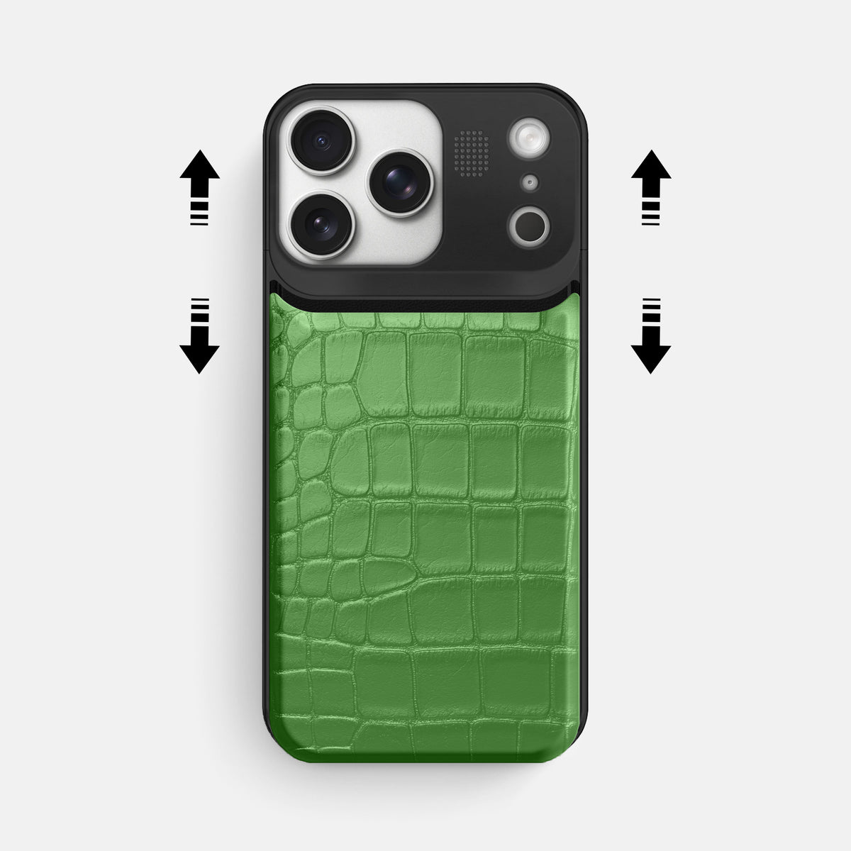 Metal Case For iPhone 17 Pro Max In Alligator -2 | Apple-Green-Black