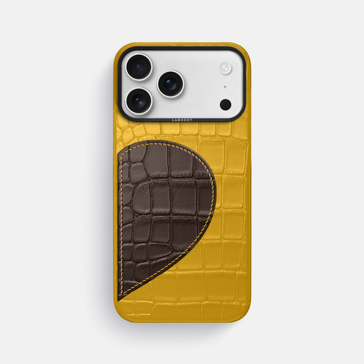 Classic Case With Half Heart - Right For iPhone 18 Pro Max In Alligator -1 | Yellow-Black