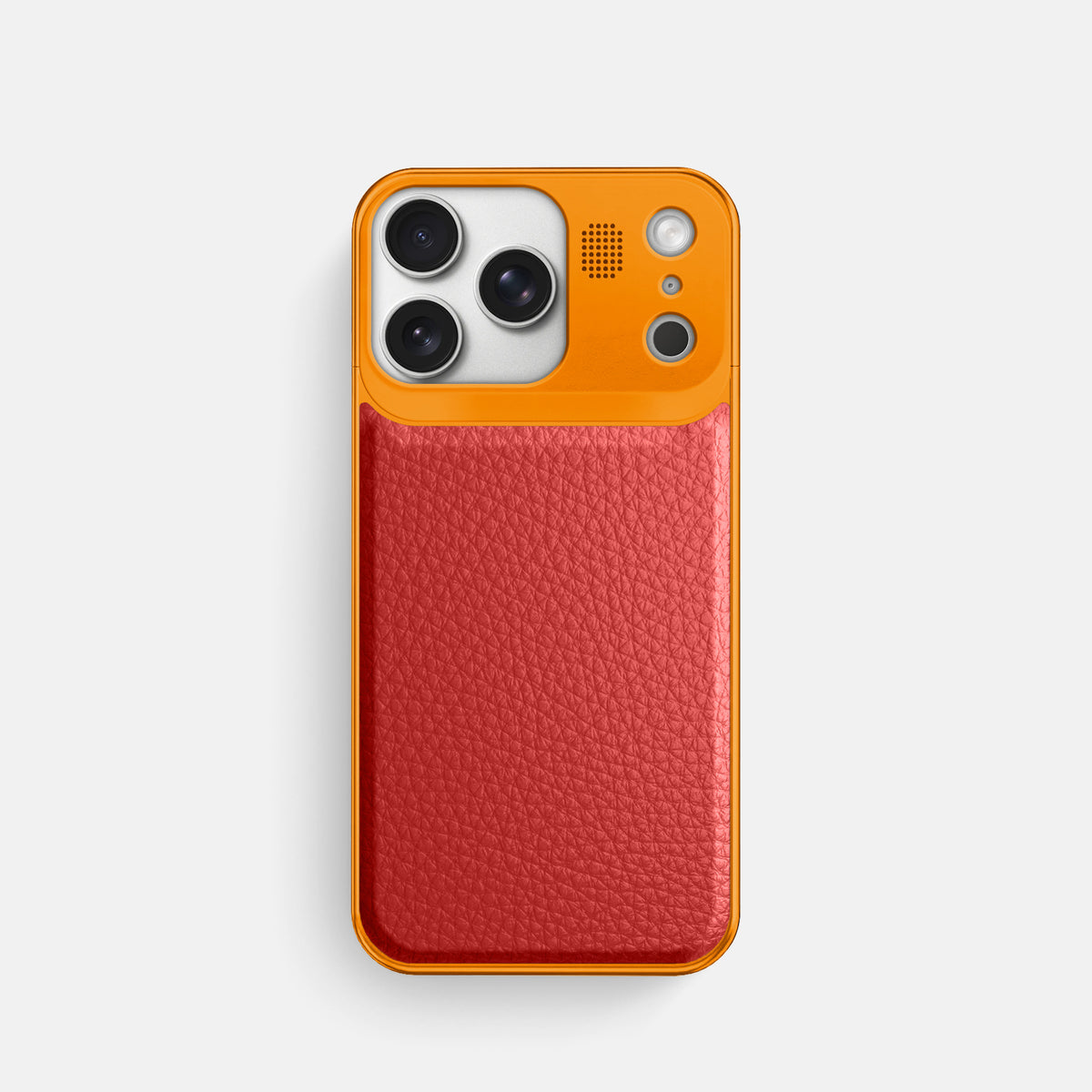 Metal Case For iPhone 17 Pro In Calf -1 | Red-Orange