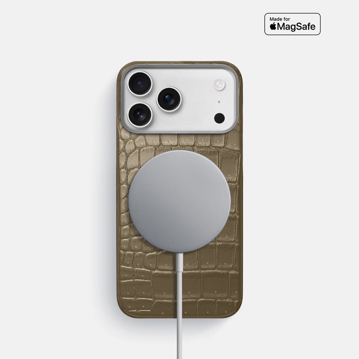 Classic Case For iPhone 17 Pro In Porosus Crocodile -5 | Kaki-Green-Steel