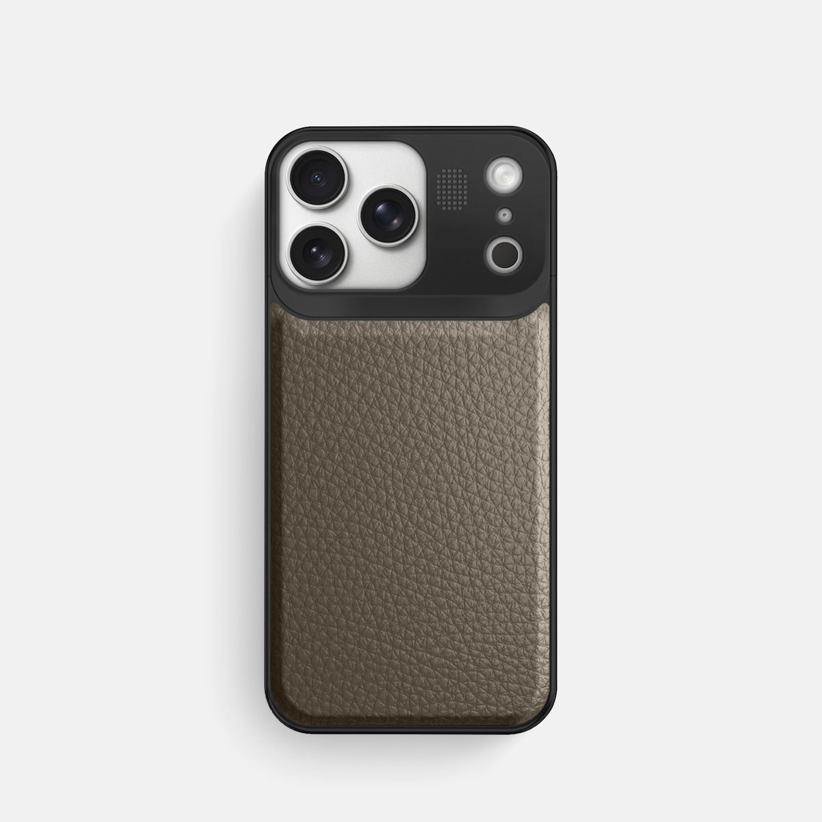 Metal Case For iPhone 17 Pro In Calf -1 | Taupe-Black
