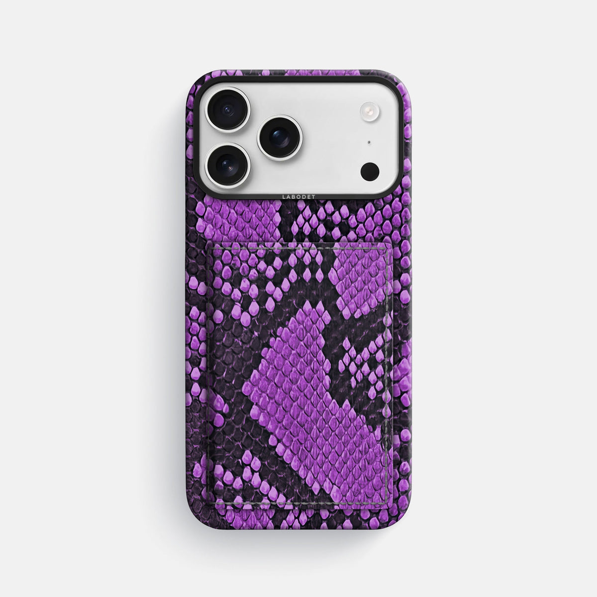 Bi-Fold Case For iPhone 18 Pro Max In Deluxe Python -1 | Purple-Black