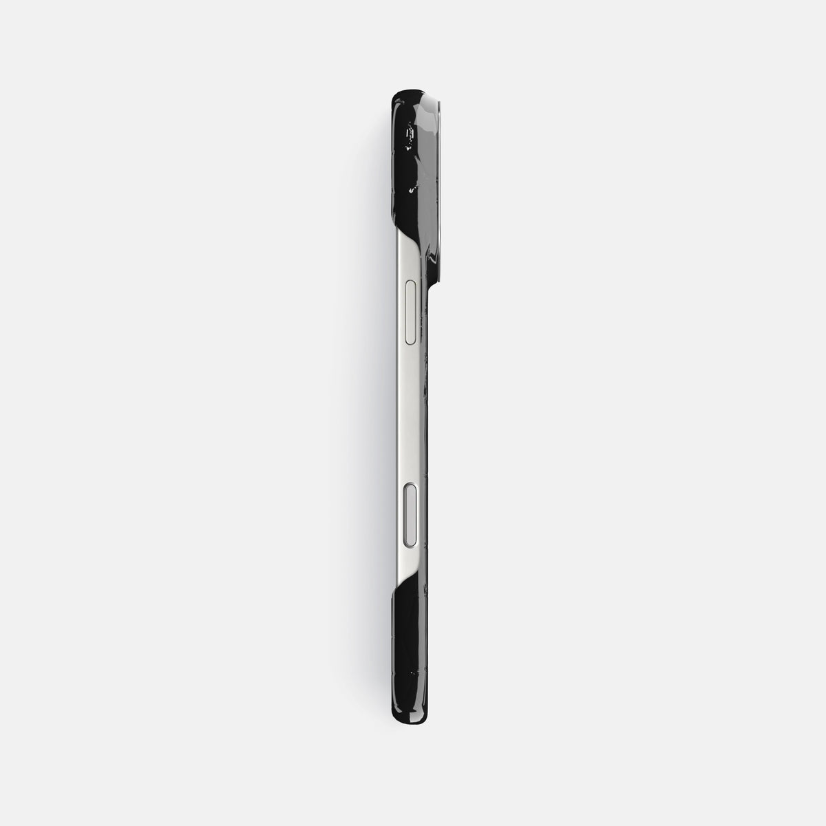 Classic Case For iPhone 17 Pro Max In Shiny Alligator -3 | Black-Steel