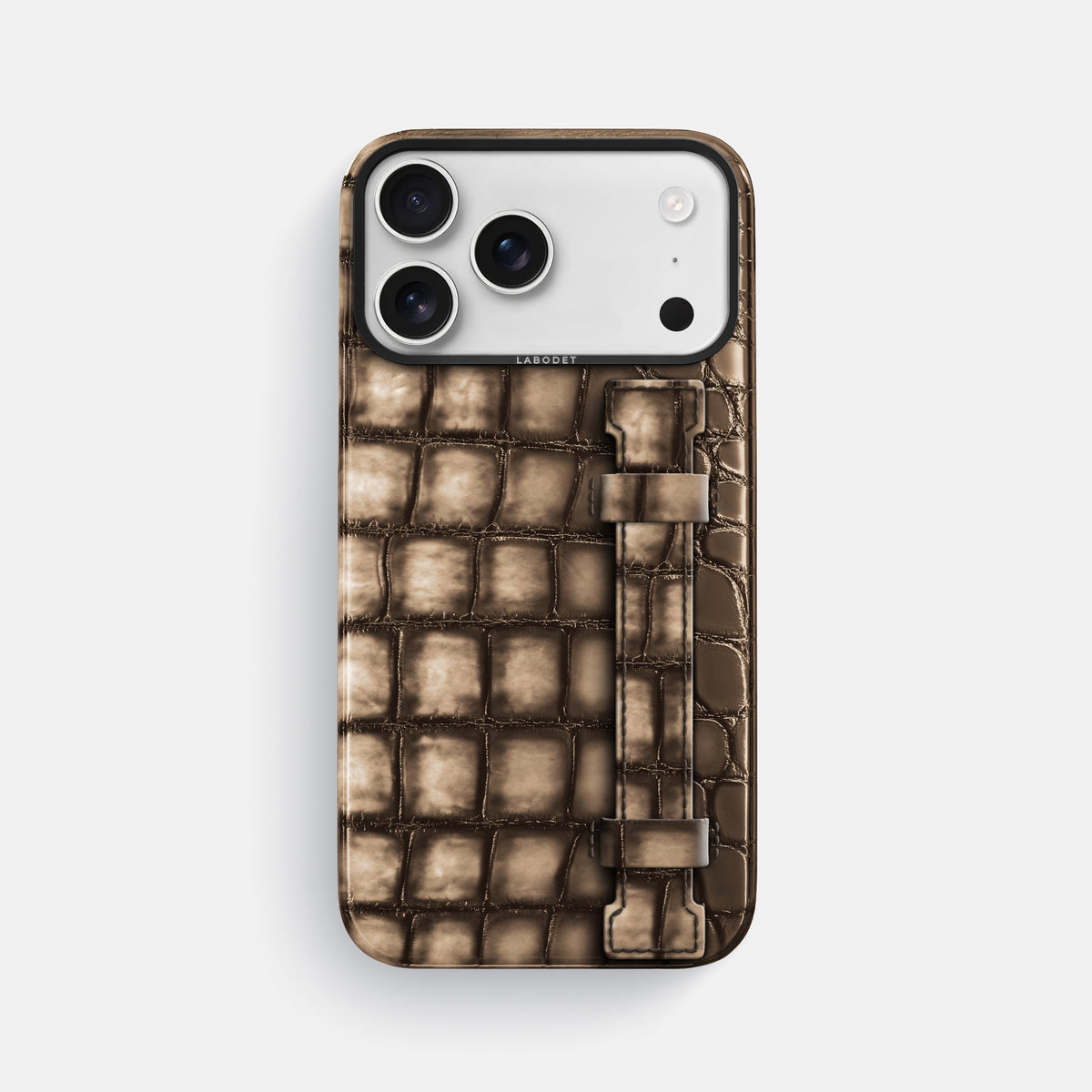 Handle Case For iPhone 17 Pro Max In Patina Alligator -1 | Etoupe-Black