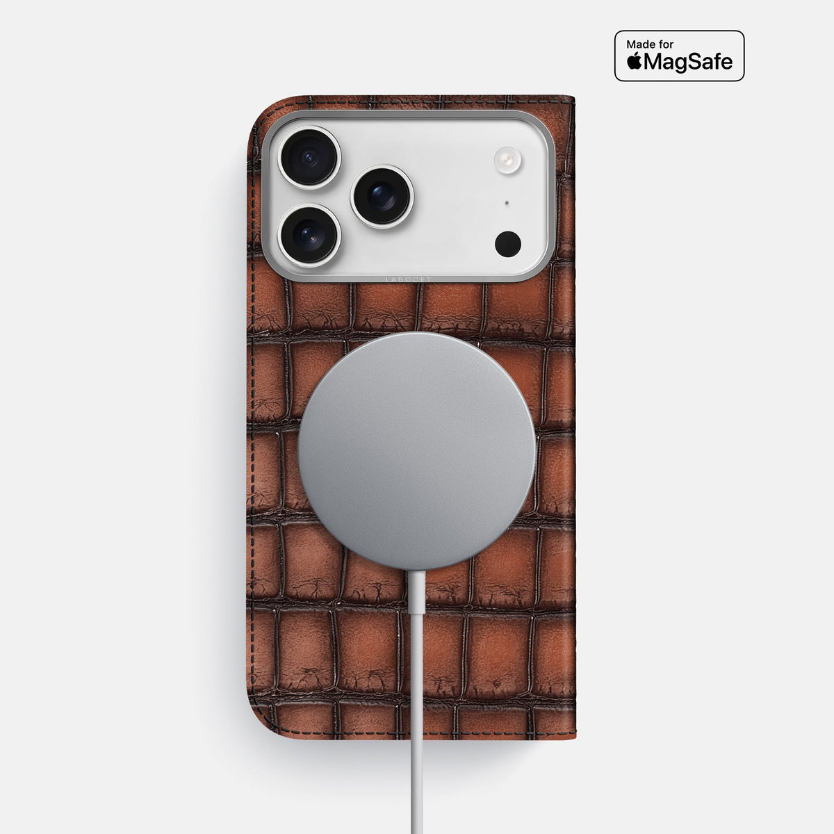 Folio Case For iPhone 18 Pro Max In Patina Alligator -3 | Baobab-Steel