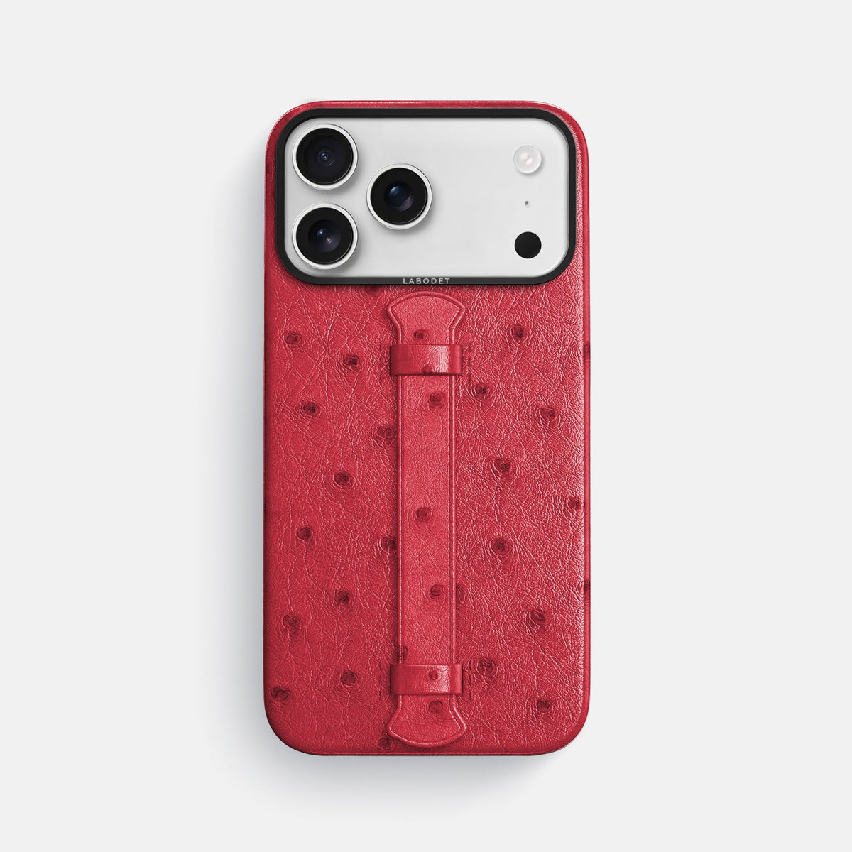 Center Handle For iPhone 18 Pro Max In Ostrich -1 | Red-Black