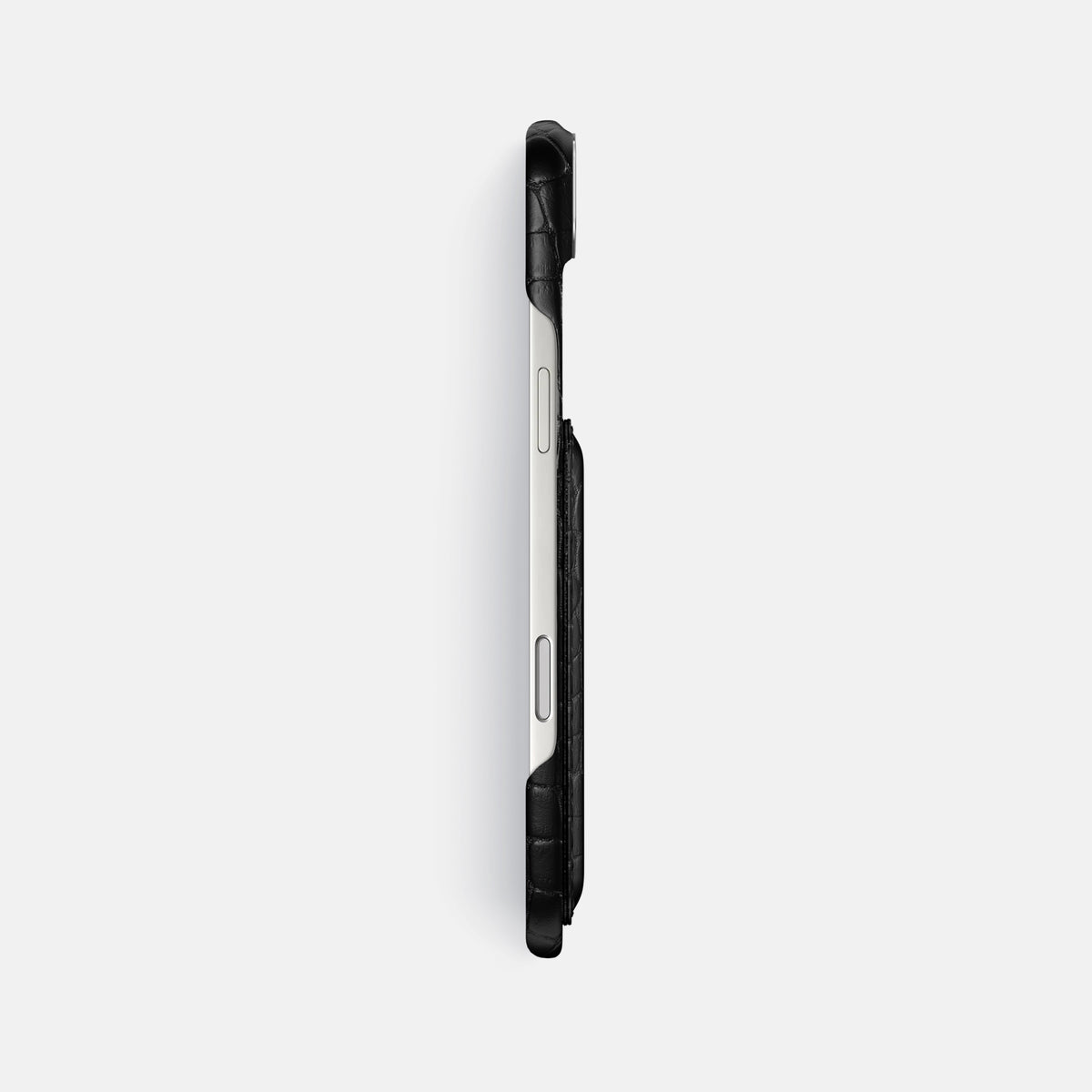 Double Card Case For iPhone 17 Air In Alligator -3 | Black-Steel