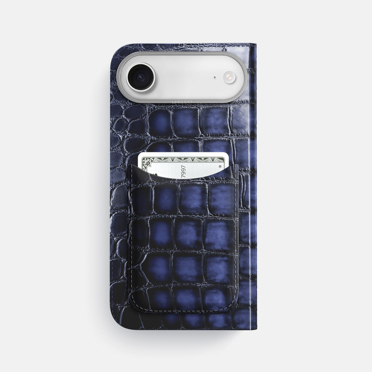 Folio Case with Card For iPhone 17 Air In Patina Alligator -3 | Havana-Blue-Steel