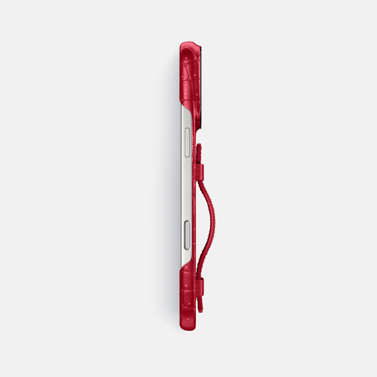 Handle Case For iPhone 17 Pro Max In Porosus Crocodile -3 | Burgundy-Black