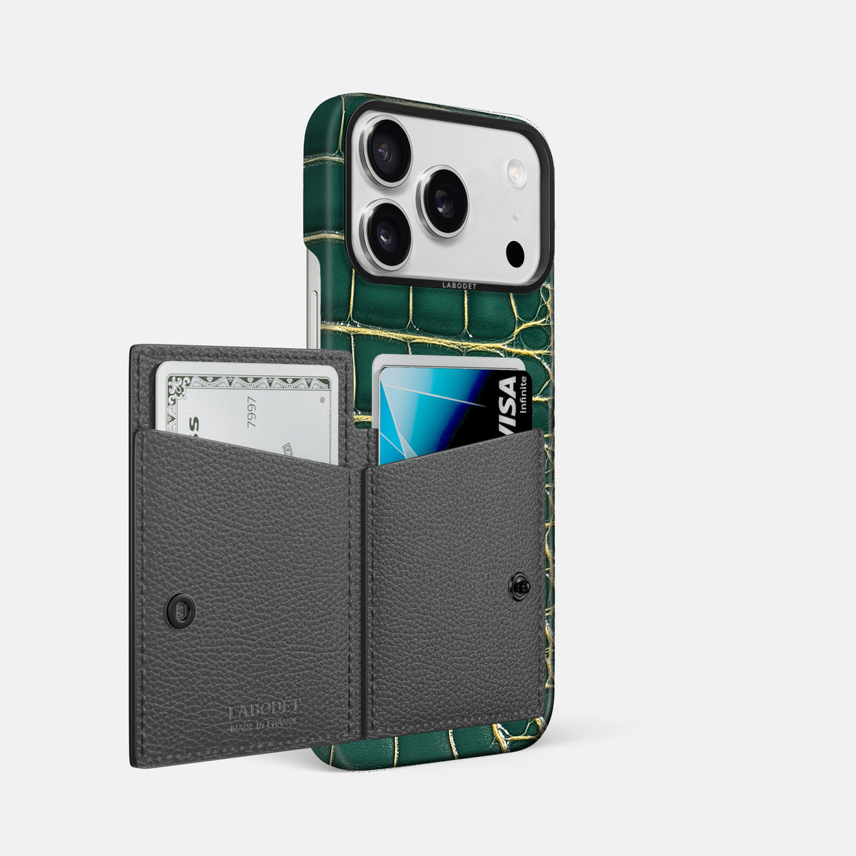 Bi-Fold Case For iPhone 17 Pro Max In Patina Alligator -2 | Cambridge-Black