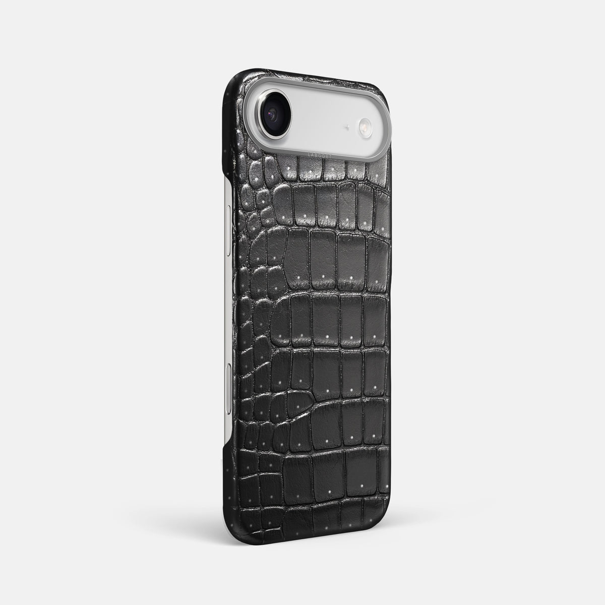 Classic Case For iPhone 17 Air In Porosus Crocodile -2 | Shiny-Black-Steel
