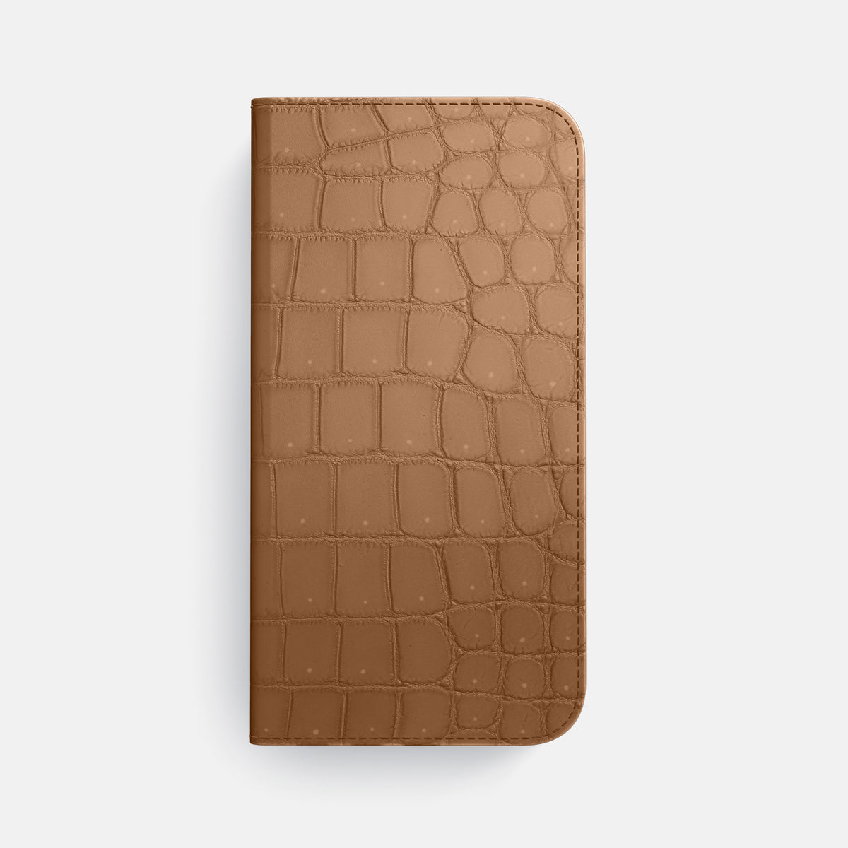 Folio Case For iPhone 17 Air In Porosus Crocodile -4 | Milk-Chocolate-Steel