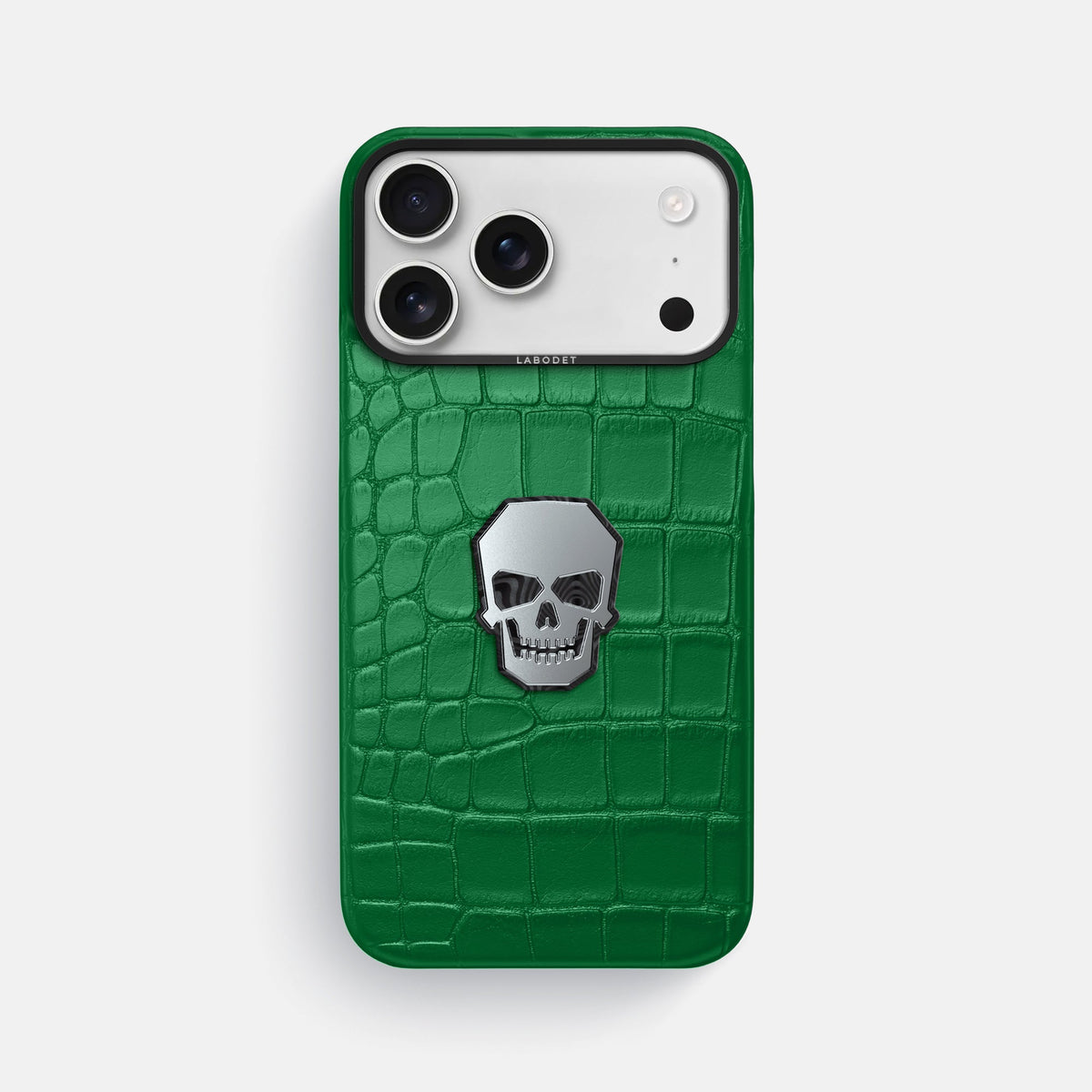 Classic Case With Titanium Skull For iPhone 18 Pro Max In Alligator -1 | Forest-Green-Black