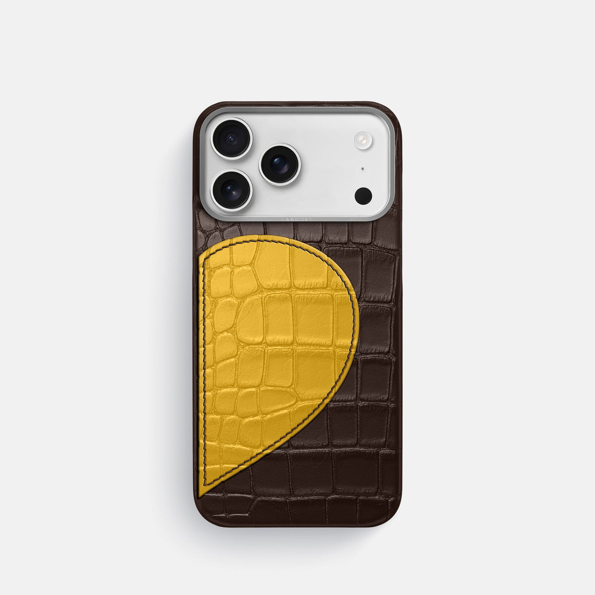 Classic Case With Half Heart - Right For iPhone 18 Pro In Alligator -1 | Dark-Brown-Steel