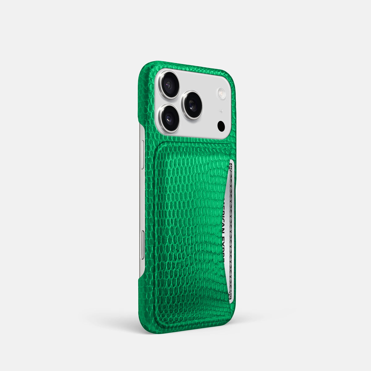 Slim Card Case For iPhone 17 Pro In Lizard -2 | Apple-Green