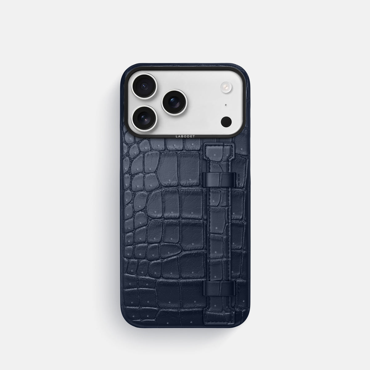 Handle Case For iPhone 17 Pro In Porosus Crocodile -1 | Deep-Blue-Sea-Black
