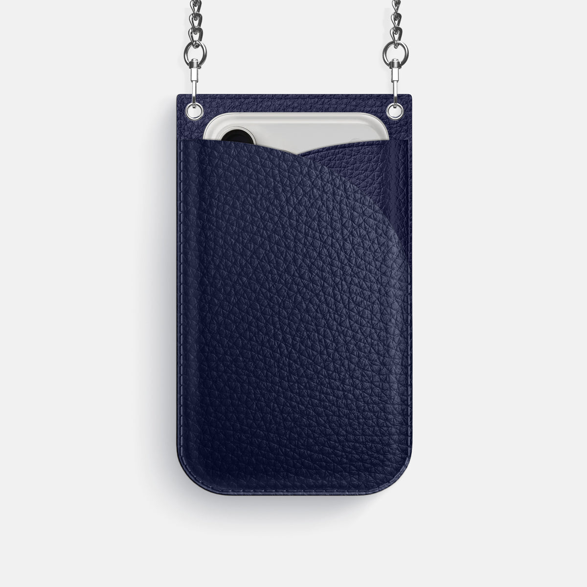 Crossbody Bag For iPhone 17 Pro In Calf -1 | Marine-Steel
