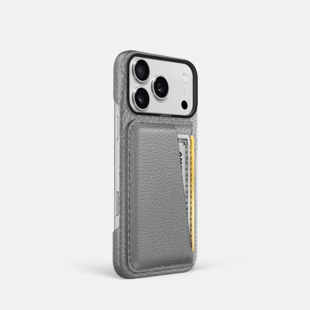Double Card Case For iPhone 18 Pro In Calf -2 | Nuage-Black