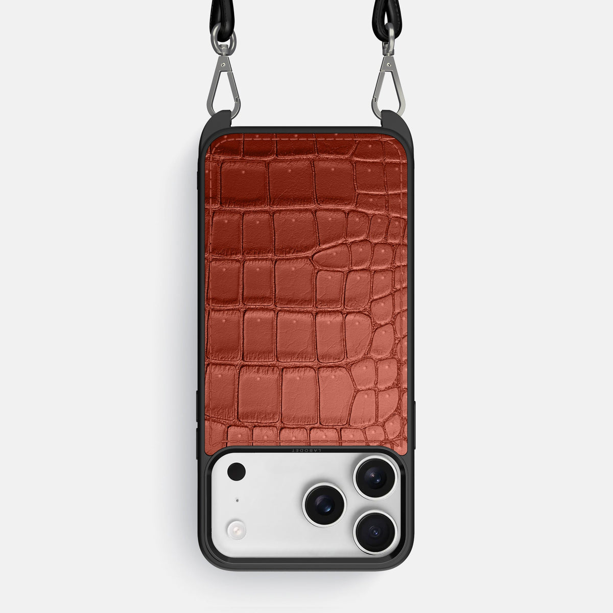 Crossbody Sport Case For iPhone 18 Pro Max In Porosus Crocodile -1 | Mahogany-Brown