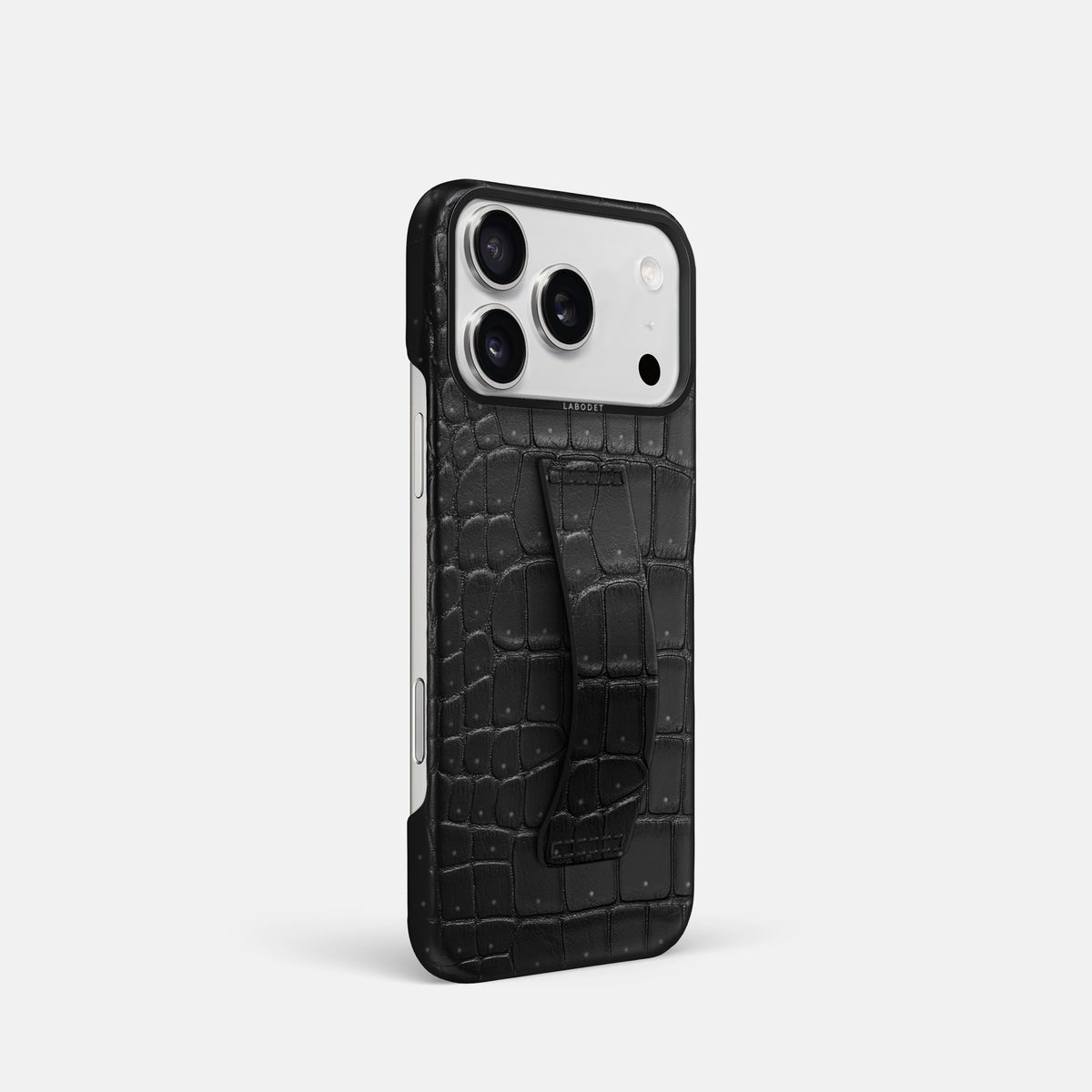 Finger Case For iPhone 18 Pro In Porosus Crocodile -2 | Black-Black