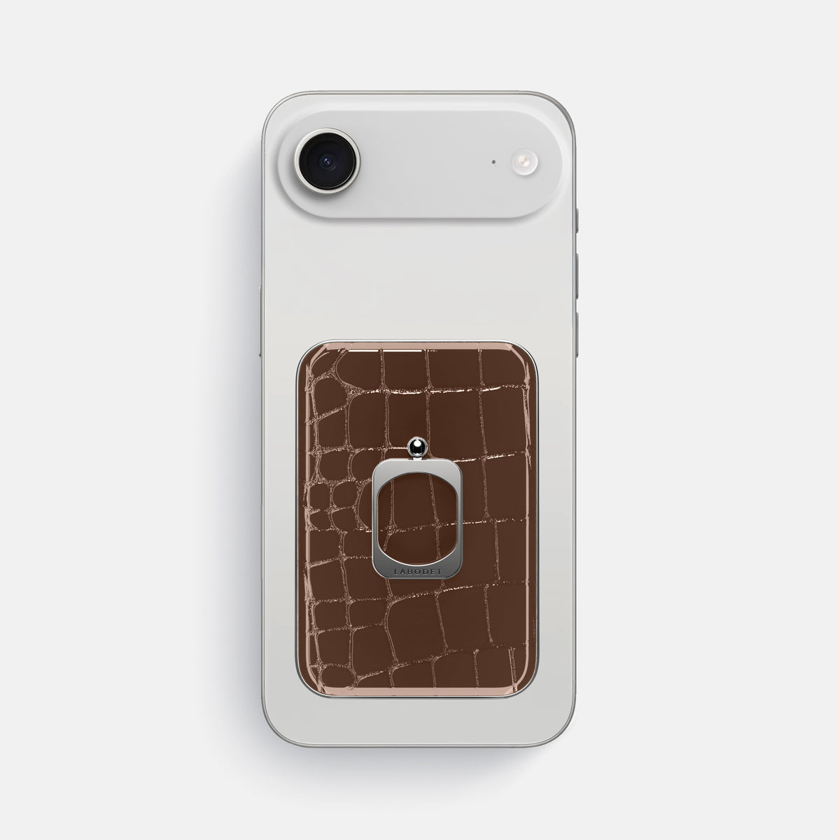 MagSafe Ring For iPhone 17 Air In Shiny Alligator -2 | Brown-Steel
