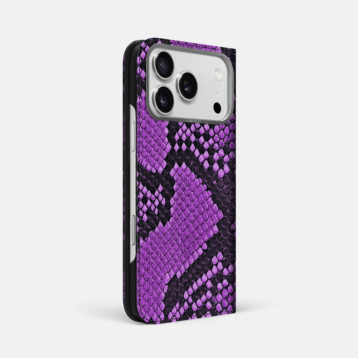 Folio Case For iPhone 18 Pro Max In Deluxe Python -1 | Purple-Steel