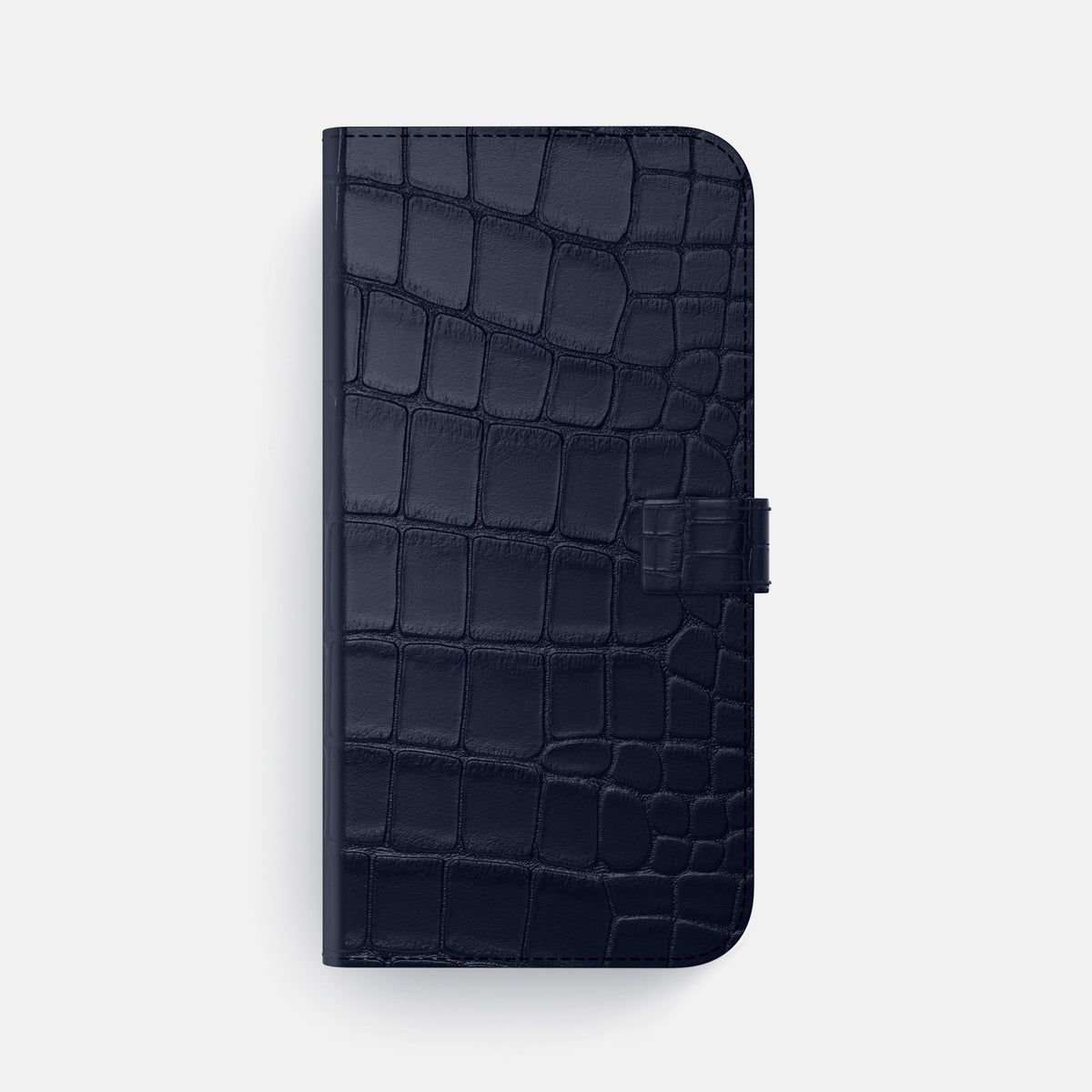Folio Case with Clasp For iPhone 18 Pro Max In Alligator -4 | Navy-Blue-Black