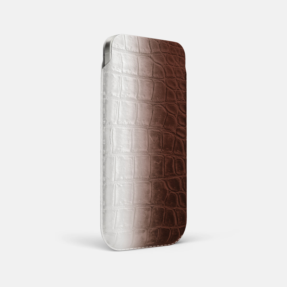 Pouch Case For iPhone 17 Pro Max In Himalayan Crocodile -2 | Dark-Brown