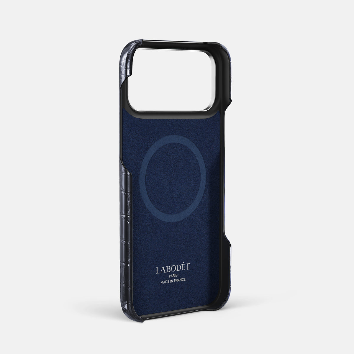 Double Card Case For iPhone 17 Pro Max In Patina Alligator -4 | Havana-Blue-Steel