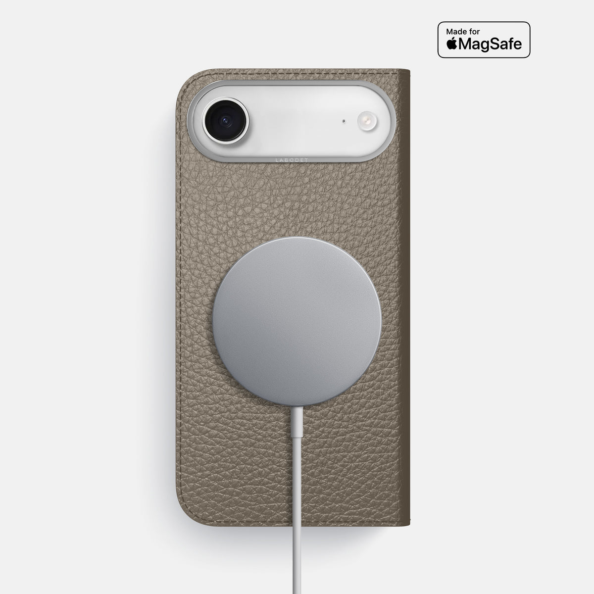 Folio Case For iPhone 17 Air In Calf -3 | Taupe-Steel