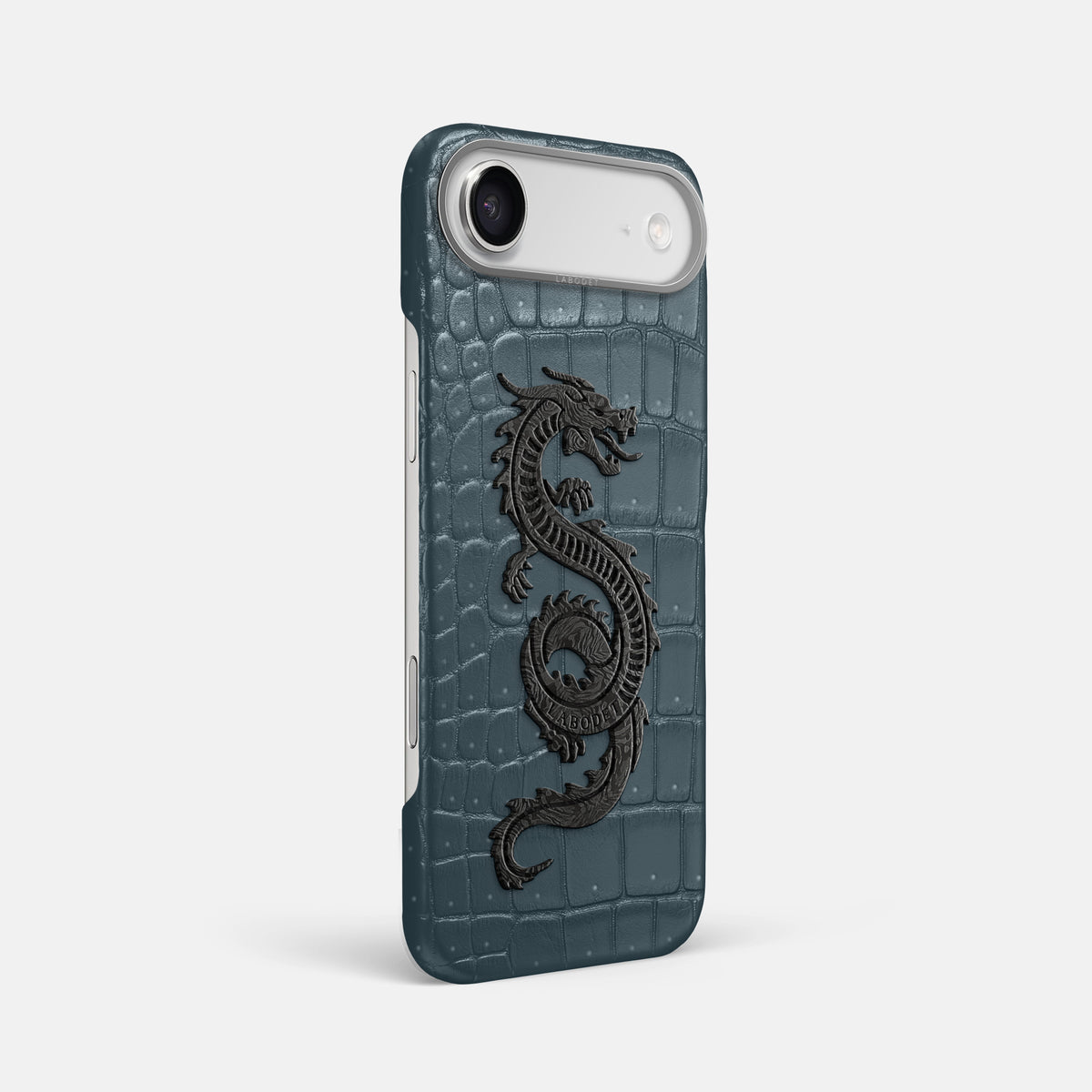 Classic Case With Carbon Dragon For iPhone 17 Air In Porosus Crocodile -2 | Denim-Steel