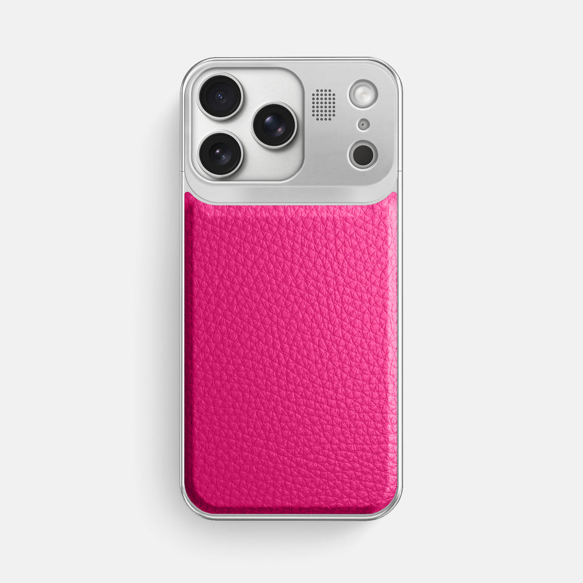 Metal Case For iPhone 17 Pro Max In Calf -1 | Magenta-Steel
