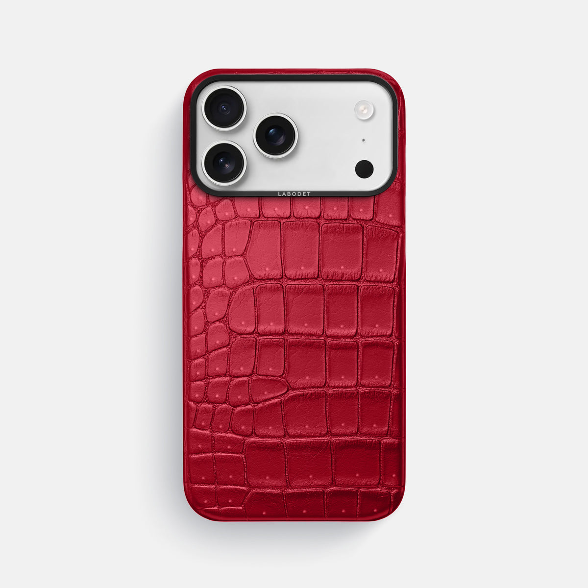 Classic Case For iPhone 17 Pro Max In Porosus Crocodile -1 | Burgundy-Black