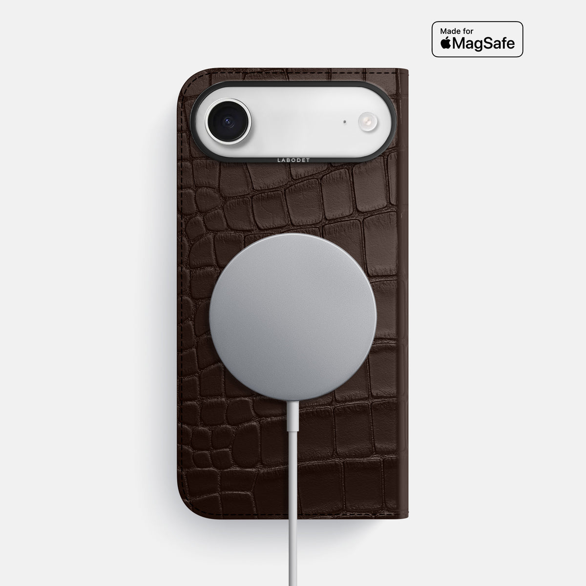Folio Case For iPhone 17 Air In Alligator -3 | Dark-Brown-Black