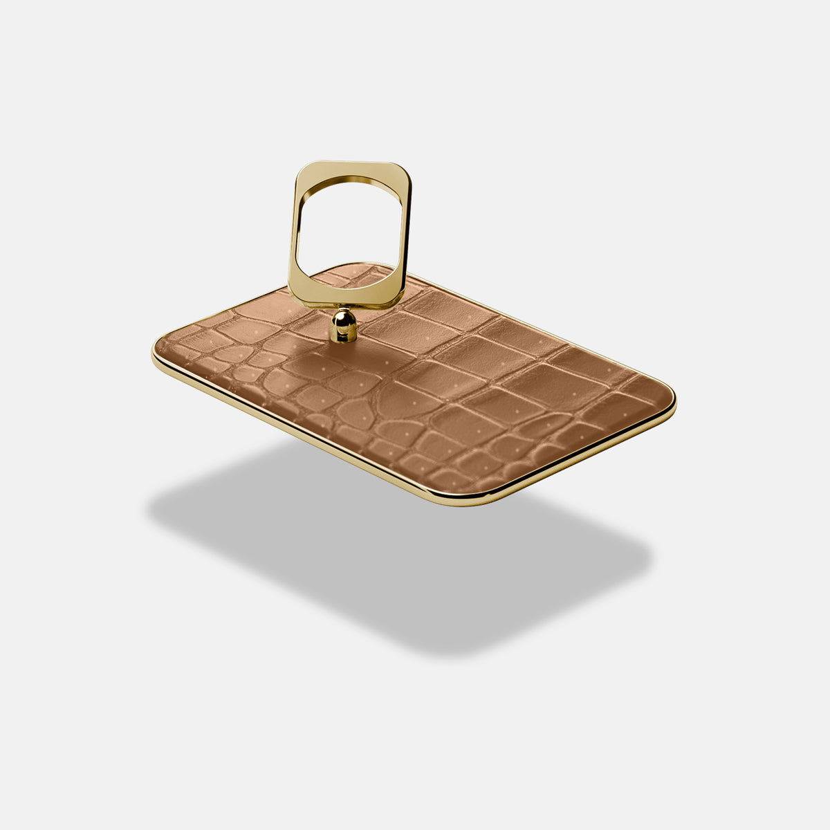 MagSafe Ring For iPhone 17 Pro Max In Porosus Crocodile -4 | Milk-Chocolate-Gold