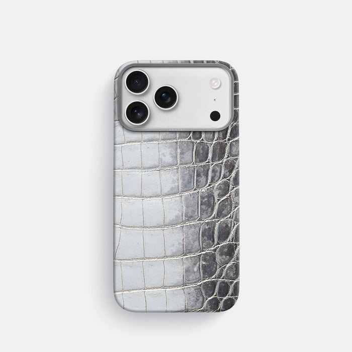 Classic Case For iPhone 18 Pro In Himalayan Crocodile -1 | Silver-Steel