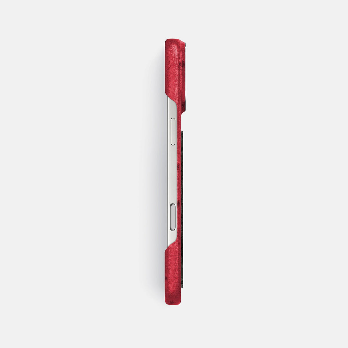 Classic Case With Carbon Dragon For iPhone 18 Pro Max In Ostrich -3 | Red-Steel