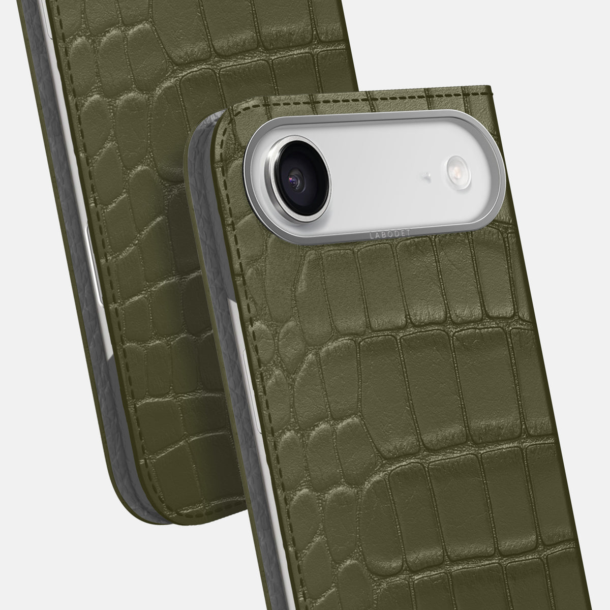 Folio Case For iPhone 17 Air In Alligator -5 | Kaki-Green-Steel