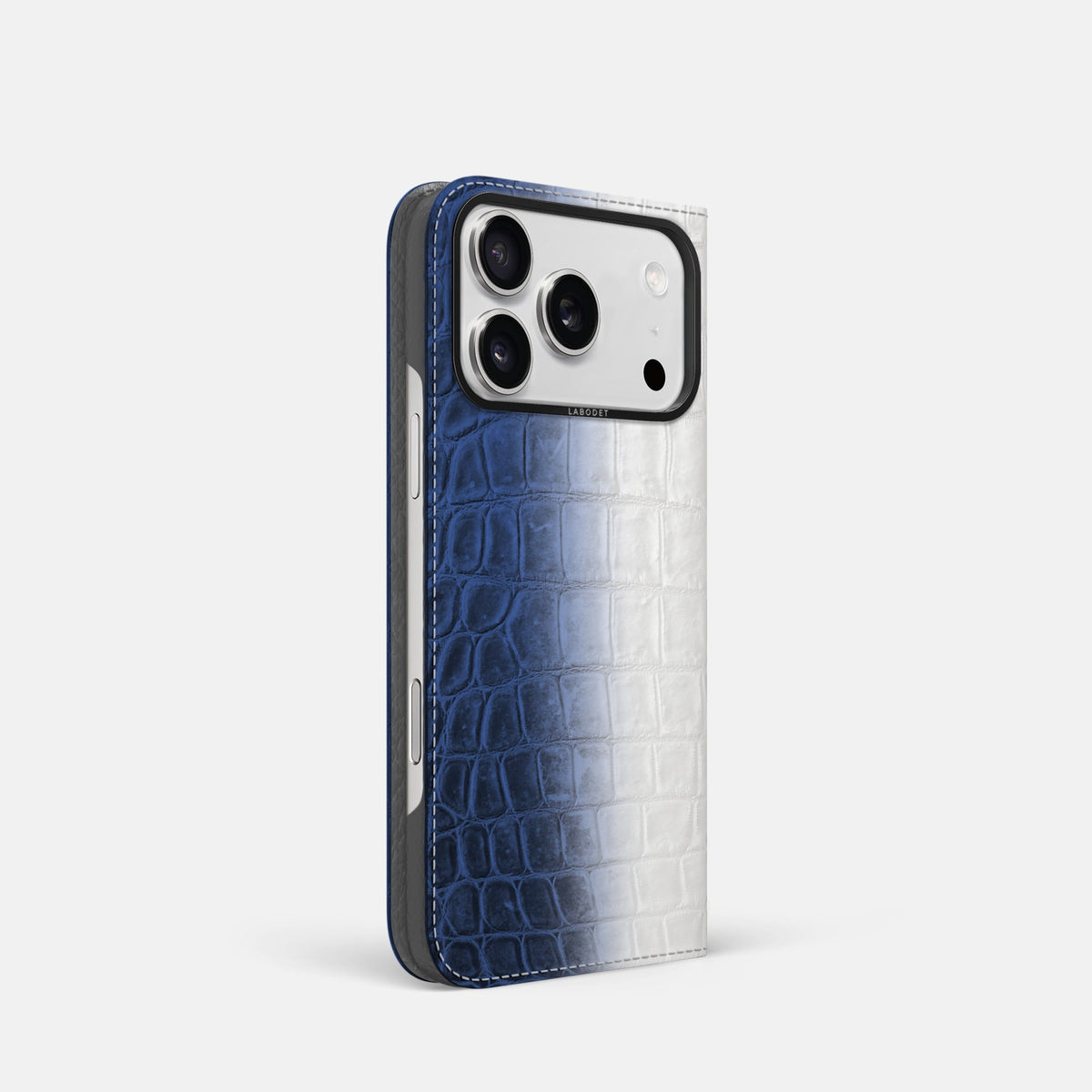 Folio Case For iPhone 18 Pro In Himalayan Crocodile -1 | Navy-Blue-Black