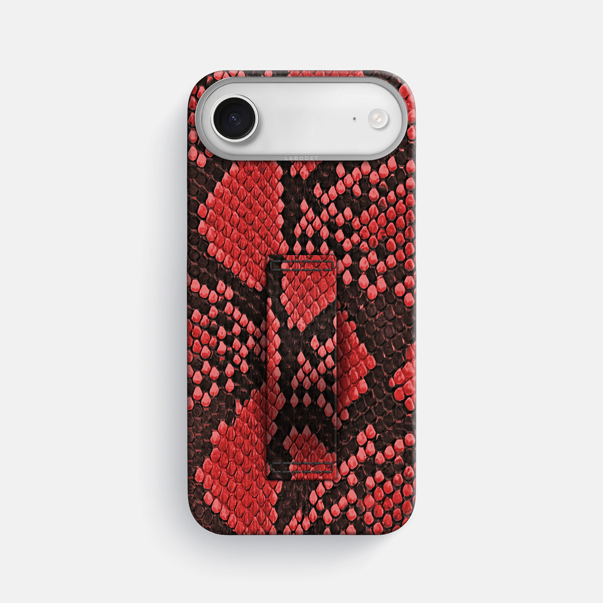 Finger Case For iPhone 17 Air In Deluxe Python -1 | Red-Steel