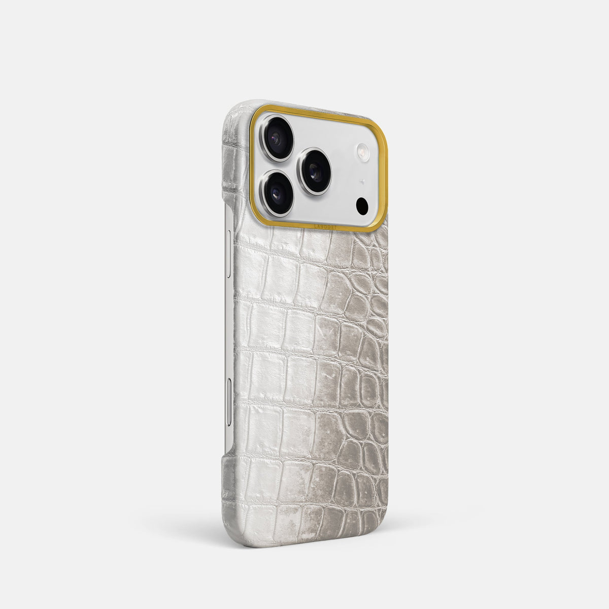 Classic Case For iPhone 18 Pro In Himalayan Crocodile -2 | Grey-Gold