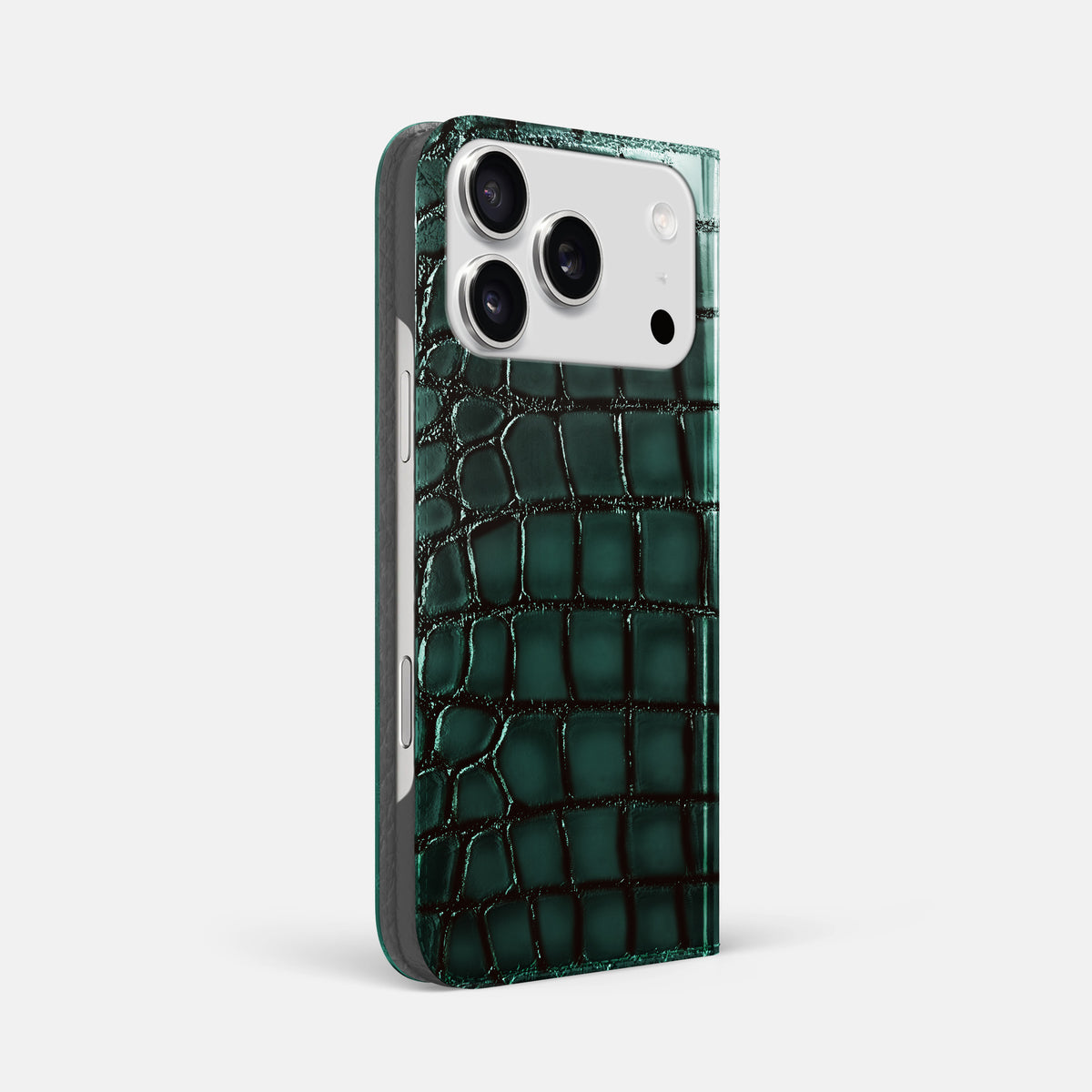 Folio Slim Case For iPhone 17 Pro Max In Patina Alligator -1 | Green