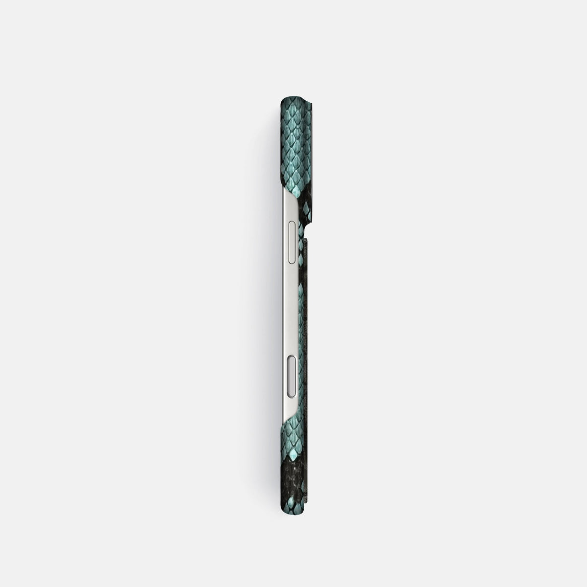 Classic Case With Carbon Dragon For iPhone 18 Pro In Deluxe Python -3 | Blue-Lagoon-Black