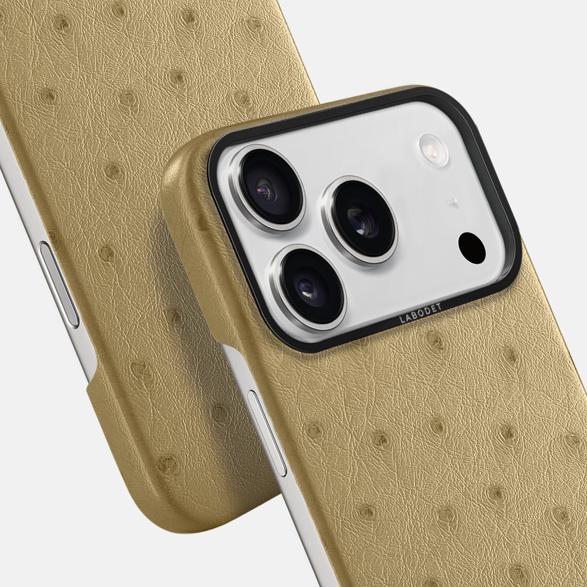 Classic Case For iPhone 17 Pro Max In Ostrich -6 | Desert-Sand-Black