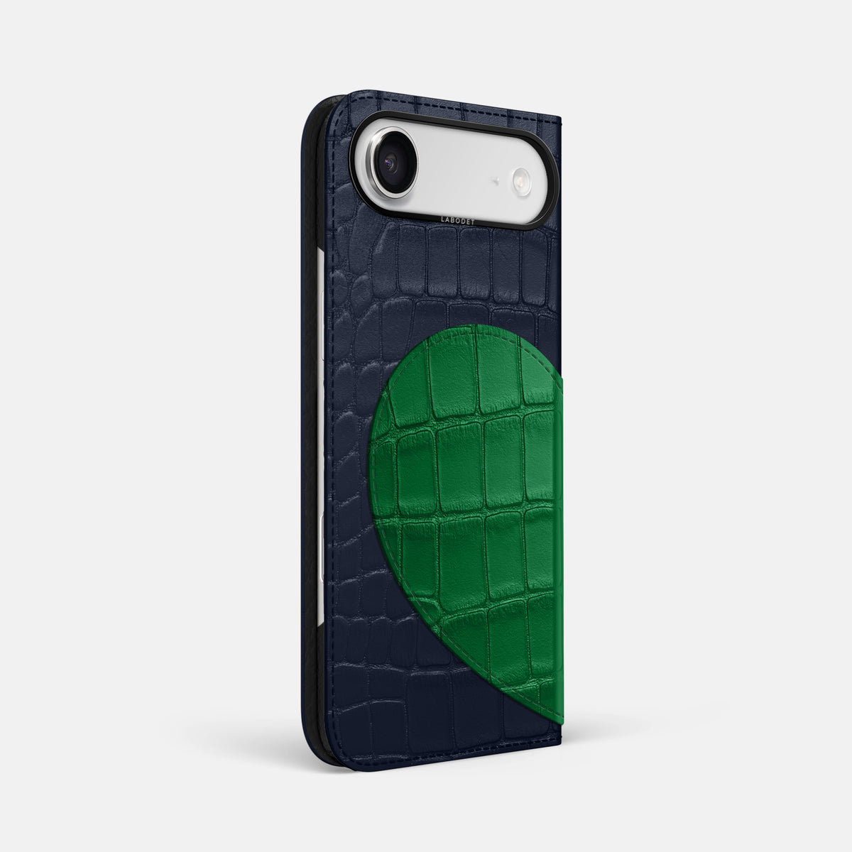 Folio Case With Heart For iPhone 17 Air In Alligator -1 | Navy-Blue-Black