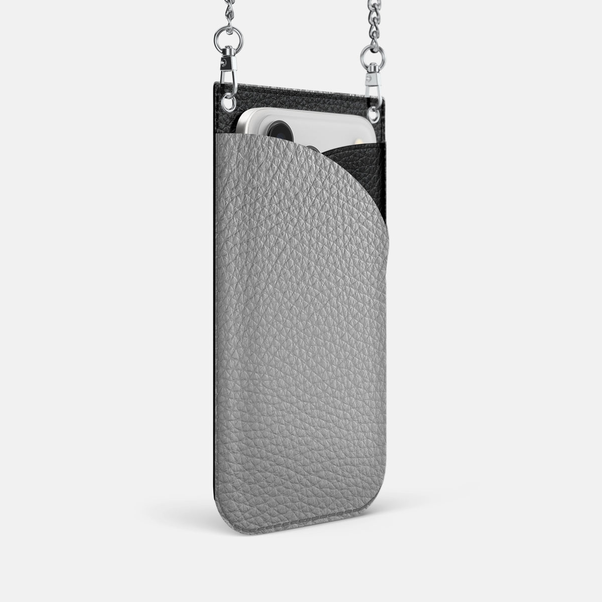 Crossbody Bag For iPhone 17 Pro In Calf -2 | Nuage-Steel
