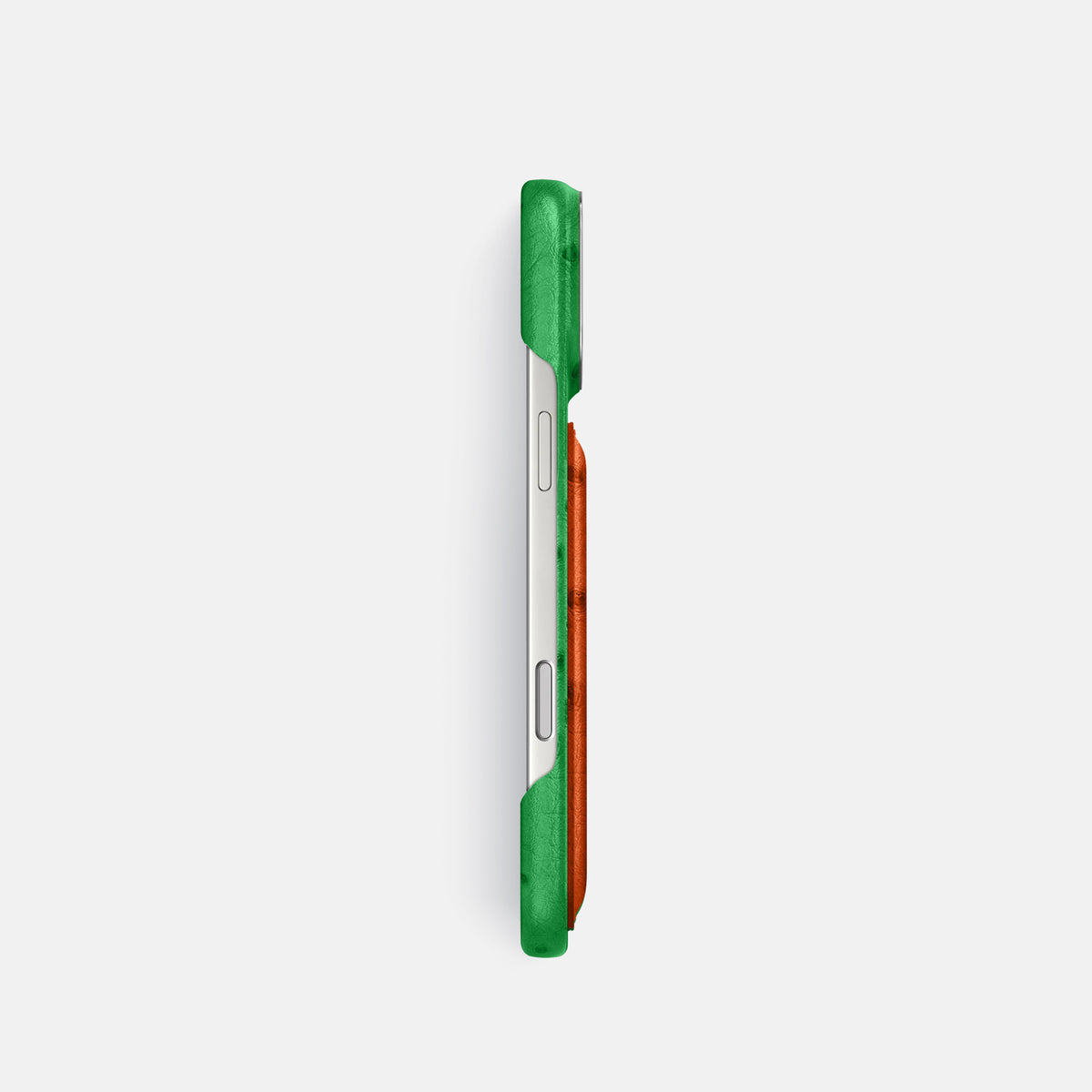 Double Card Case Coloré For iPhone 17 Pro In Ostrich -3 | Kentucky-Green-Steel