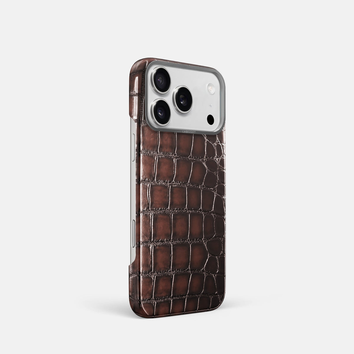 Classic Case For iPhone 18 Pro In Patina Alligator -2 | Havana-Brown-Steel