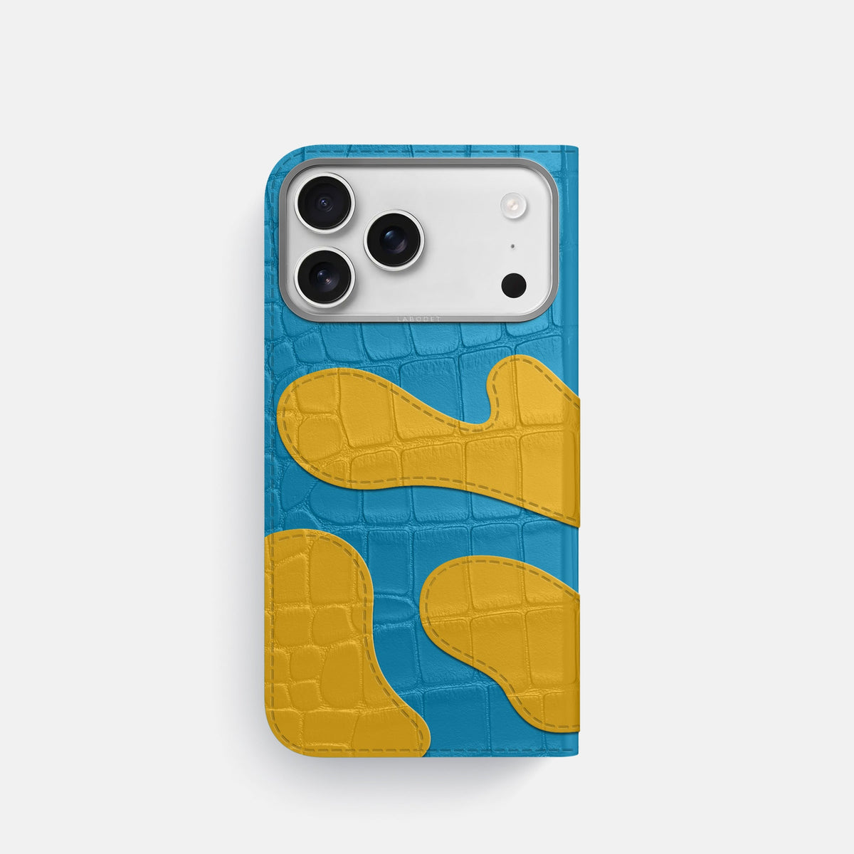 Camouflage Folio For iPhone 18 Pro In Alligator -3 | Curaçao-Blue-Steel